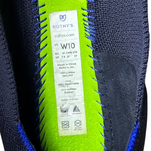 Rothy’s The Point Navy Blue Ballet Flats Women's Size 10 Machine Washable - Picture 11 of 12